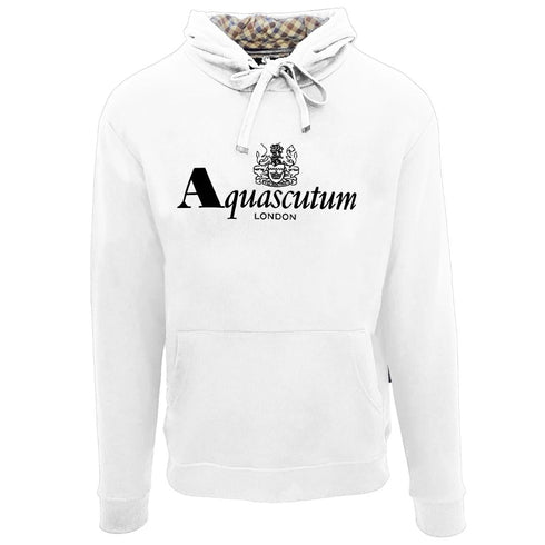 Aquascutum Classic Waterfield Logo White Hoodie