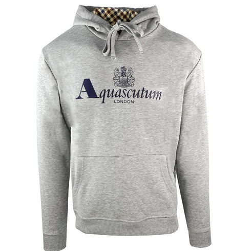 Aquascutum Classic Waterfield Logo Grey Hoodie