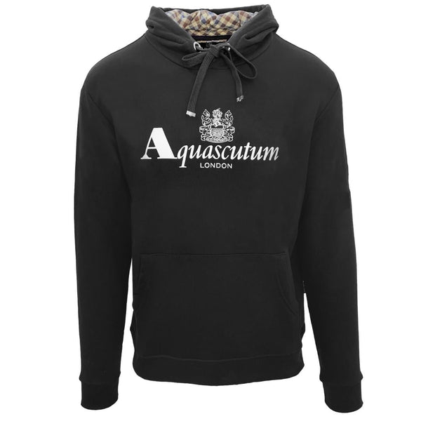 Aquascutum Classic Waterfield Logo Black Hoodie