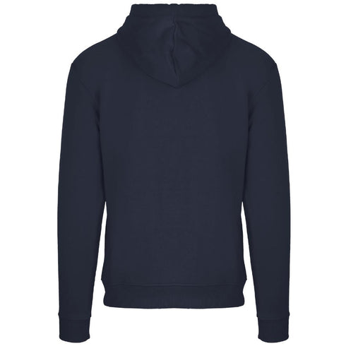 Aquascutum Classic Embossed Signature Logo Navy Blue Zip Up Hoodie