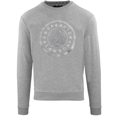 Aquascutum Monotone Large Circle Logo Grey Sweatshirt
