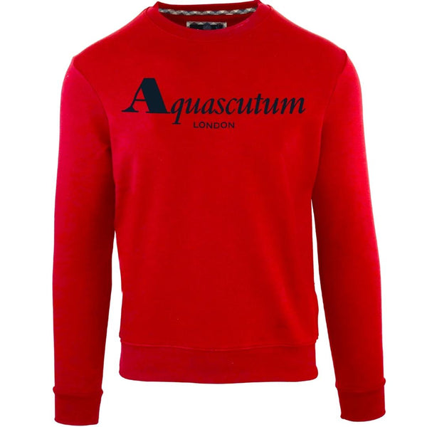 Aquascutum Bold London Logo Red Sweatshirt FGIA31