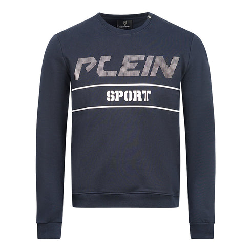 Philipp Plein Sport Black Bold Logo Navy Blue Jumper