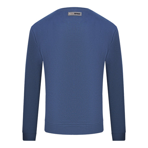 Philipp Plein Sport Purple Bold Logo Navy Blue Jumper