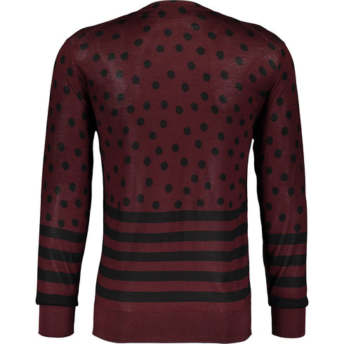 Dolce Gabbana Red Patterned Jumper