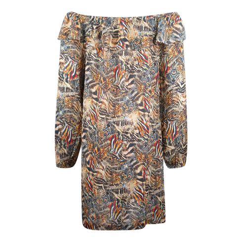 Inoa Golden Eagle Brown Long Sleeve Silk Flamenco Dress