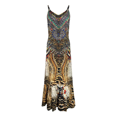 Inoa Fashion Golden Eagle 120214 Frill Strap Maxi Dress Womens
