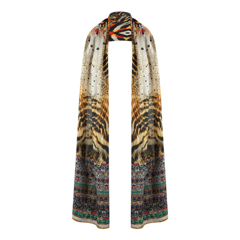 Inoa Golden Eagle 120214 Brown Long Rectangular Scarf