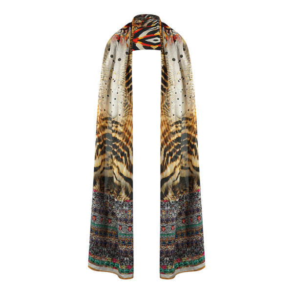 Inoa Golden Eagle 120214 Brown Long Rectangular Scarf