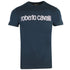 Roberto Cavalli Logo Navy Blue T Shirt