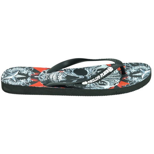 Philipp Plein Skull Black Flip Flops
