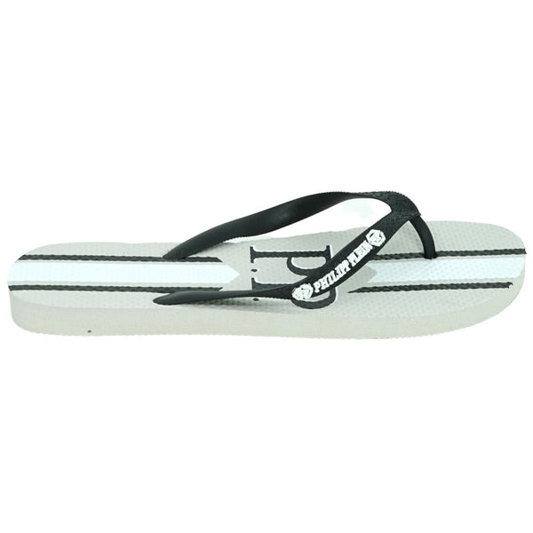 Philipp Plein Pp Logo Grey Flip Flops IMPS903 94 41