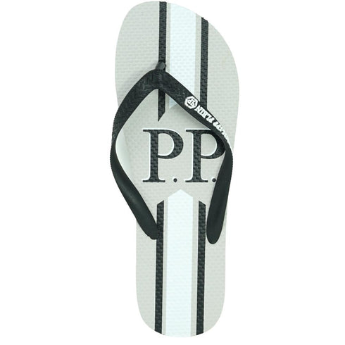 Philipp Plein Pp Logo Grey Flip Flops IMPS903 94 41
