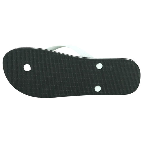 Philipp Plein Brand Logo Black White Flip Flops IMPS904 99W