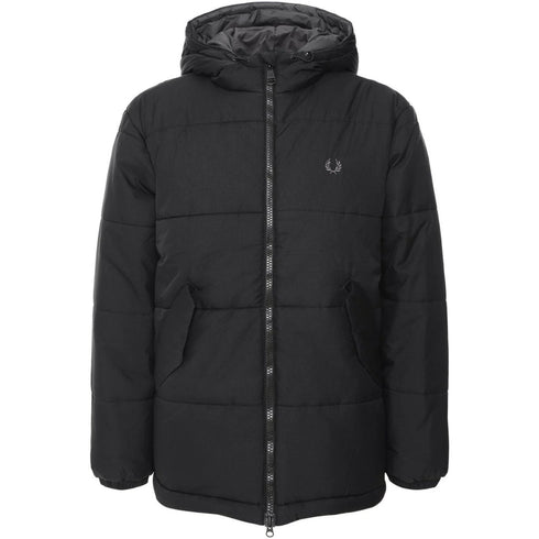 Fred Perry Black Primaloft Isulated Hooded Jacket - Style Centre Wholesale