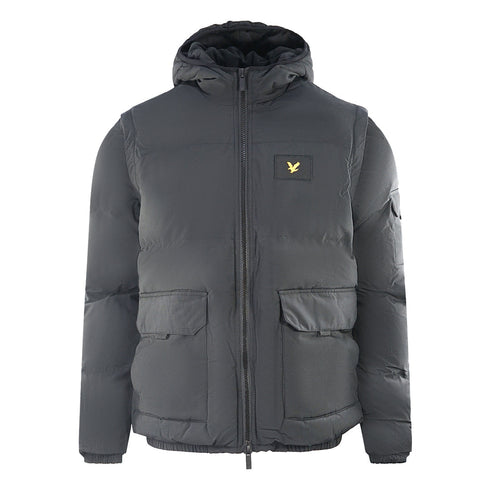 Lyle Scott 2 In 1 Ripstop Black Puffer Jacket
