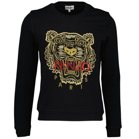 Kenzo Embroidered Varsity Tiger Icon Black Jumper K42 P216 5SW123 4XA 55
