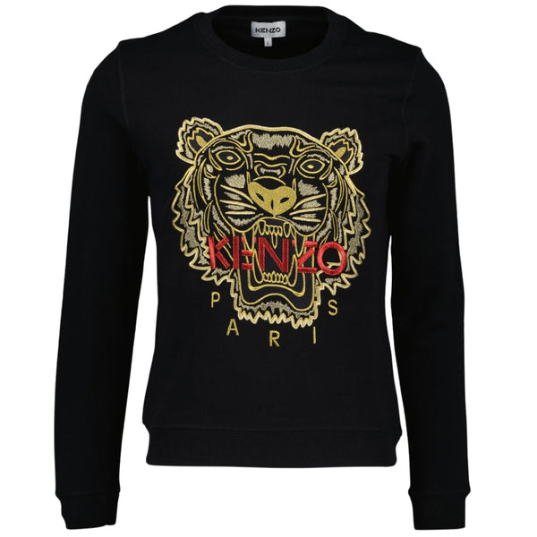 Kenzo Embroidered Varsity Tiger Icon Black Jumper K42 P216 5SW123 4XA 55
