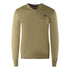 Fred Perry Classic V Neck Light Brown Jumper