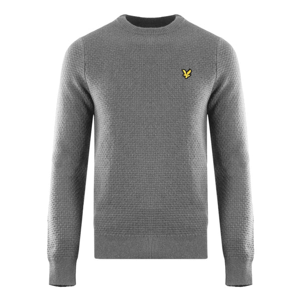 Lyle Scott Basket Weave Knitted Grey Sweater