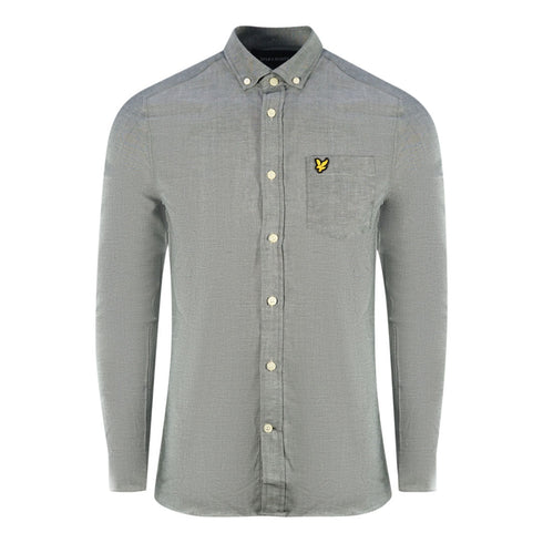 Lyle Scott Slim Fit Green Long Sleeved Oxford Shirt