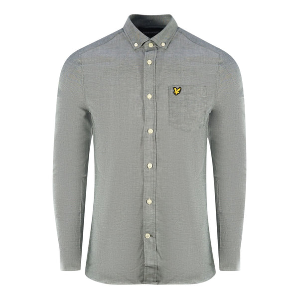 Lyle Scott Slim Fit Green Long Sleeved Oxford Shirt