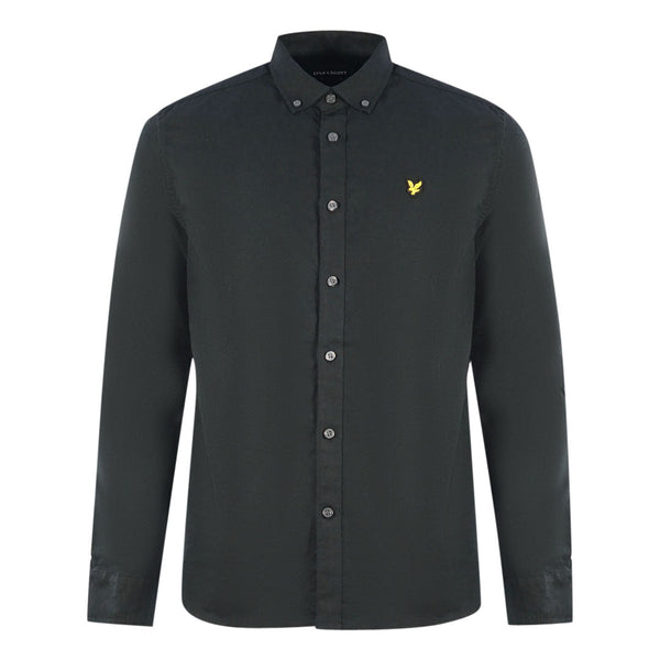 Lyle Scott Black Long Sleeved Cotton Linen Shirt