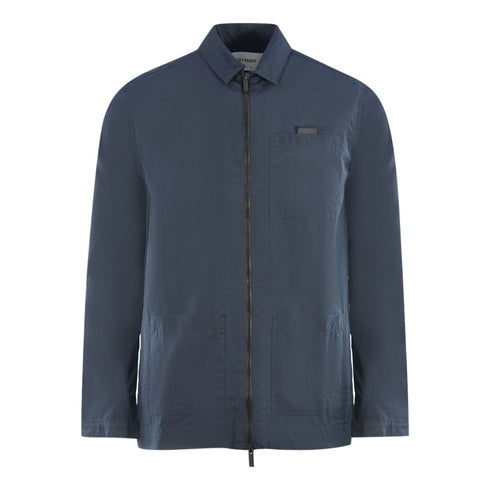 Lyle Scott Cotton Ripstop Navy Blue Overshirt Jacket