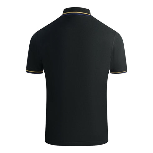 Fred Perry Yellow And Blue Tipped Black Polo Shirt M12 N56 36