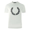 Fred Perry Large Flock Laurel Wreath Logo White T-Shirt M2669 100