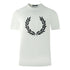 Fred Perry Large Flock Laurel Wreath Logo White T-Shirt M2669 100