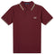 Fred Perry Twin Tipped Collar360069 Burgundy Polo Shirt360069