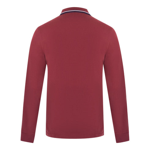 Fred Perry Twin Tipped Long Sleeve Red Polo Shirt M3636 D23