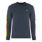Fred Perry Botanical Dye Long Sleeve Navy Blue T Shirt