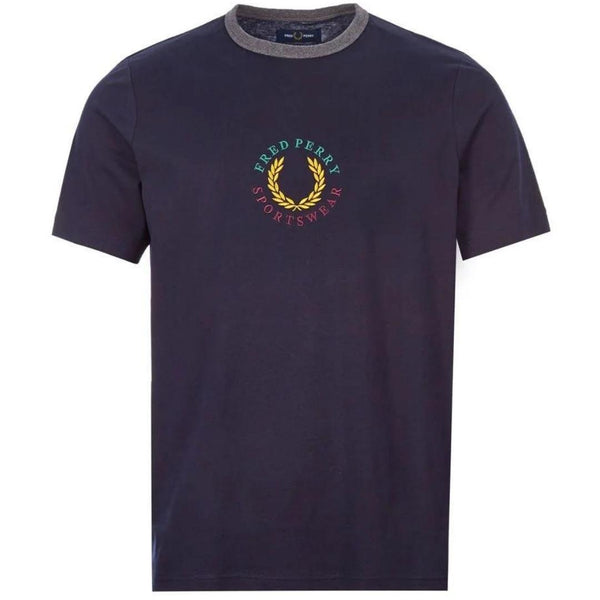 Fred Perry M8533 608 Sportswear Logo Navy Blue T Shirt