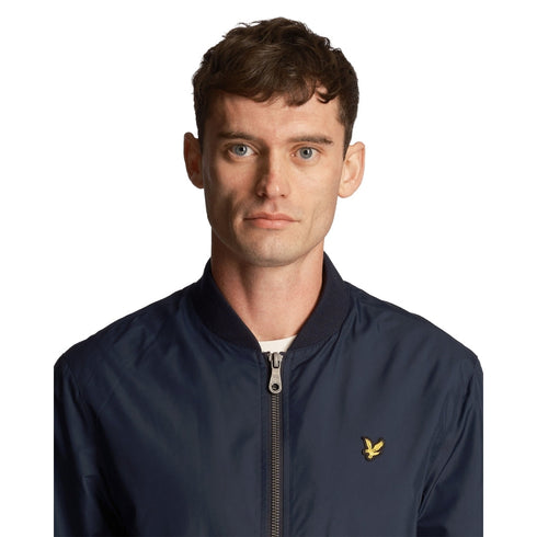 Lyle Scott Branded Navy Blue Bomber Jacket - Style Centre Wholesale