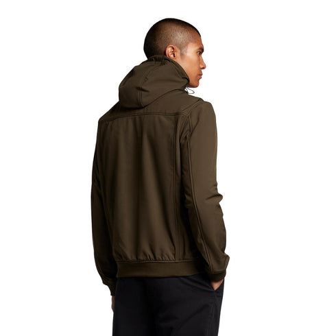 Lyle Scott Branded Logo Olive Hooded Softshell Jacket