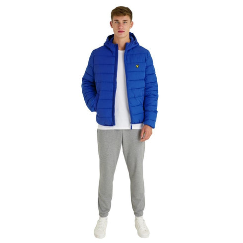 Lyle & Scott Branded Bright Blue Hooded Puffer Jacket JK1546V W489