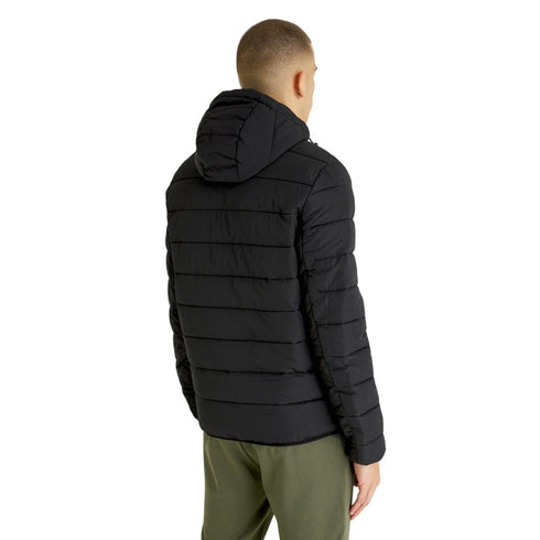 Lyle Scott Branded Black Hooded Puffer Jacket