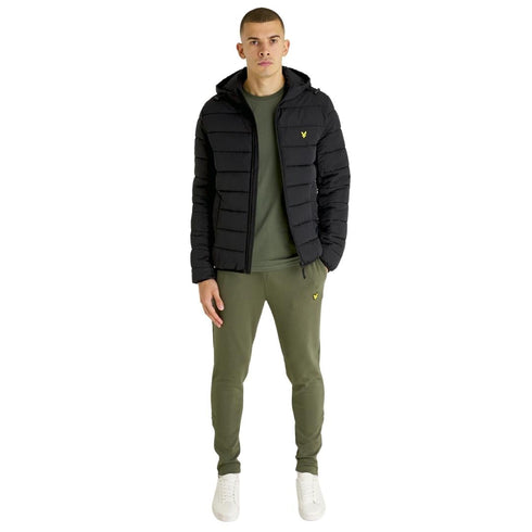 Lyle Scott Branded Black Hooded Puffer Jacket