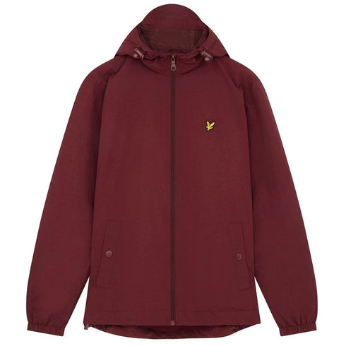 Lyle Scott Branded Burgundy Hooded Short Lightweight Jacket