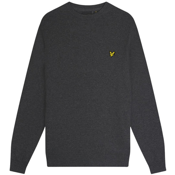 Lyle Scott Cotton Merino Charcoal Marl Pull Over Jumper