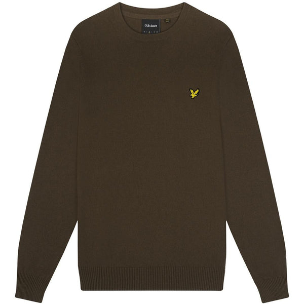 Lyle Scott Cotton Merino Olive Pull Over Jumper