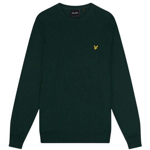 Lyle Scott Cotton Merino Dark Green Pull Over Jumper - Style Centre Wholesale