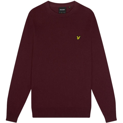 Lyle Scott Cotton Merino Burgundy Pull Over Jumper