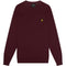 Lyle Scott Cotton Merino Burgundy Pull Over Jumper