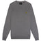 Lyle Scott Cotton Merino Mid Grey Marl V Neck Jumper