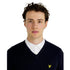 Lyle Scott Cotton Merino Dark Navy V Neck Jumper