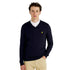 Lyle Scott Cotton Merino Dark Navy V Neck Jumper