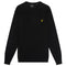 Lyle Scott Cotton Merino Jet Black V Neck Jumper